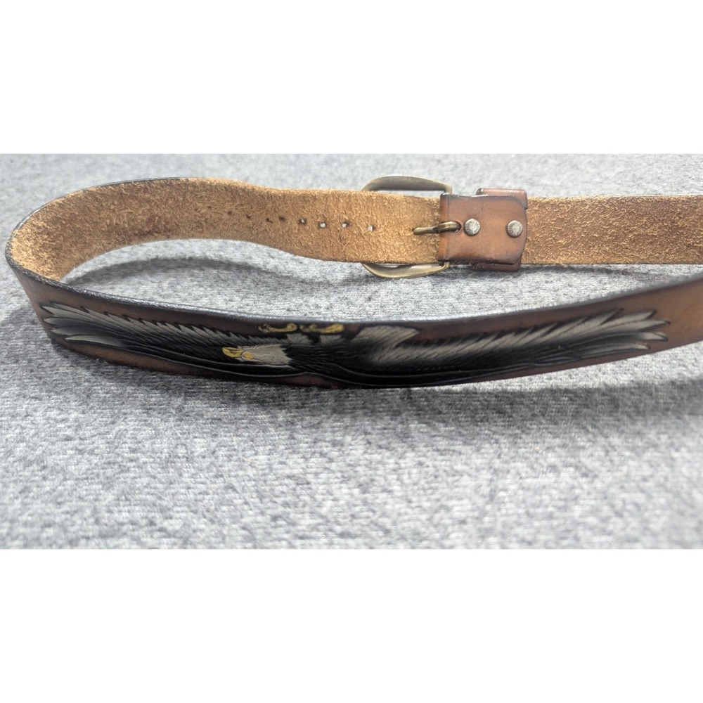 Leegin Belt Men 32 American Eagle Embossed Leather Western Rodeo Cowboy Ranch
